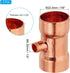 PATIKIL Reducing Tee Copper Fitting, 7/8" x 1/4" x 7/8" ID, 3pcs Pure Copper Pipe Tube Connector