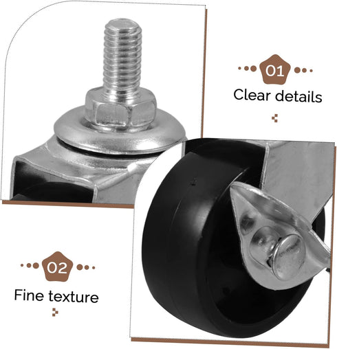 4pcs PRETYZOOM Furniture Caster Wheels Replacement Wheels Side Brakes for Rolling Cart