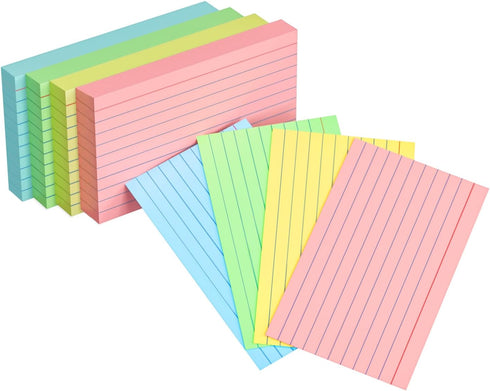 YIZUUN 3x5, 200 Pack, 180gsm 4 (50 Colored Index Cards Heavy Ruled Index Cards, Flash Cards for Studying, Heavy Note