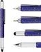 DUNBONG 6-in-1 Metal Multi Tool Pen - Stylus Pen, Screwdriver, Ballpoint Pen, Level, Ruler, 1-Count (Blue)