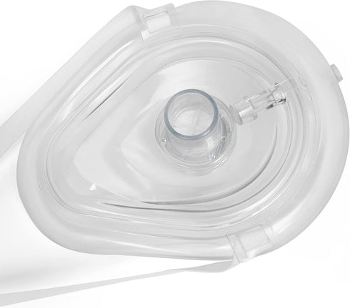 Medical CPR Mask - Pocket Resuscitator Mask with Elastic Head Strap, Antiseptic Prep Pads, 1 Pack
