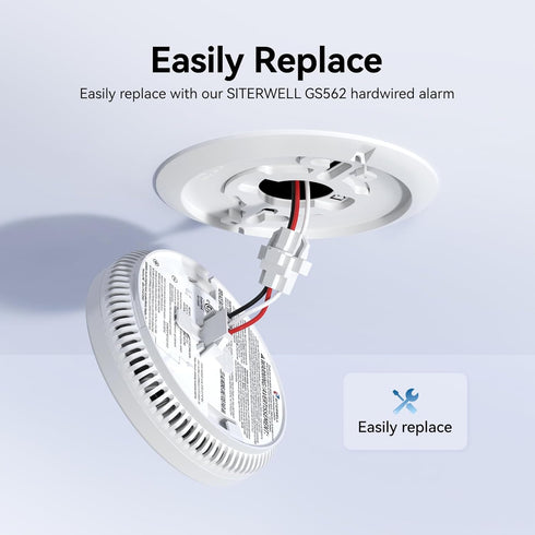 SITERWELL GA6217K GS562A install,12 Packs Quick Connect Smoke Detector Adapter Plug for Hardwired Smoke and CO