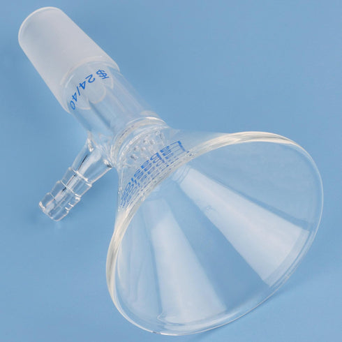 Borosilicate Glass Filter Funnel, 75mm Top Outer Dimension, Triangular Shape with Glass Filter Plate