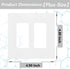 2 Pack 2-Gang Screwless Decorator/Rocker Wallplate Faceplate Cover for Outlet & Switch, Plus-Size, Glossy-White