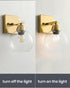 Ruibutrade 1-Light Bathroom Light Fixtures, Matte Gold Vanity Light with Hand-Blown Thick Glass Shade, High Clarity