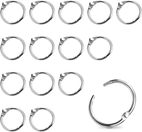 ManTangSun 15 Pack 5/8" Mini Binder Rings Metal Loose Leaf Loop Book Ring