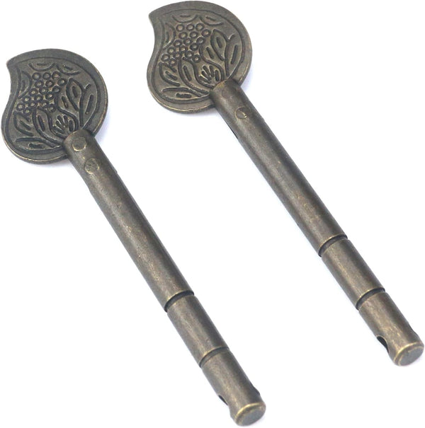 Door Lock Latch Antique New Chinese Style Bronze Furniture, Vintage Hardware L8.6cm/3.39" 2 PCS Lock Bolt Locking Pin