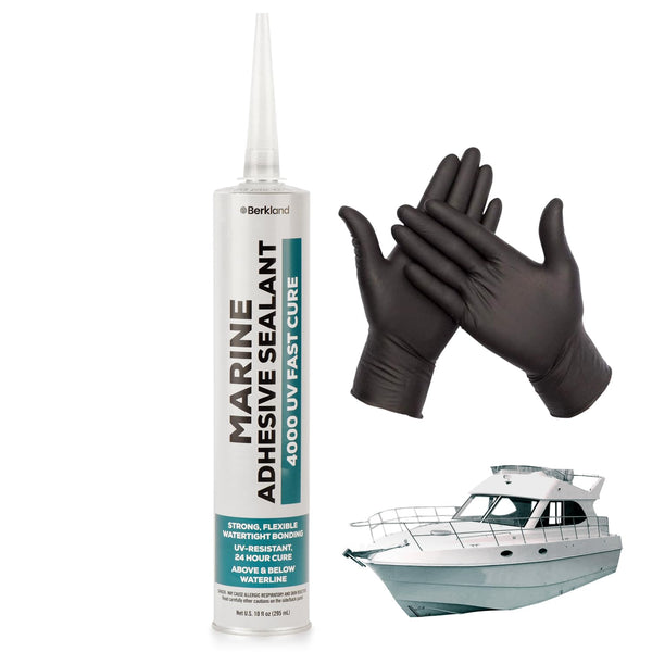10oz Marine Adhesive Sealant 4000/4200 - Fast Cure UV (White) - Semi-Permanent, Flexible Bonding and Sealing