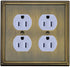Decorative Antique Brass Wall Plate for Electrical Outlets, 2-Gang Switch Plates Outlet Cover (2 Pack)