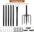 2 Pack Set Heavy-Duty String Light Poles for Outside with Fork, Adjustable Lighting Hanging Post Accessories for Patio