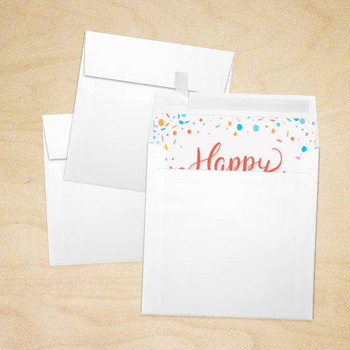 LUXPaper Square Invitation Envelopes | 6 1/4" x 6 1/4" | Peel & Press | White Linen | 80lb Text | 50 Qty