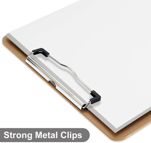Wood Clipboards Set of 20, Letter Size Hardboard Clip Board 8.5x11 for Classroom, Students, A4 Standard Clipboard