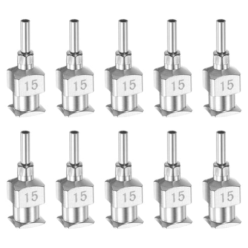10pcs 15Gauge Stainless Steel Dispensing Needles, 1/4" Blunt Tips for Thick Liquids, Ink, and Lab Use