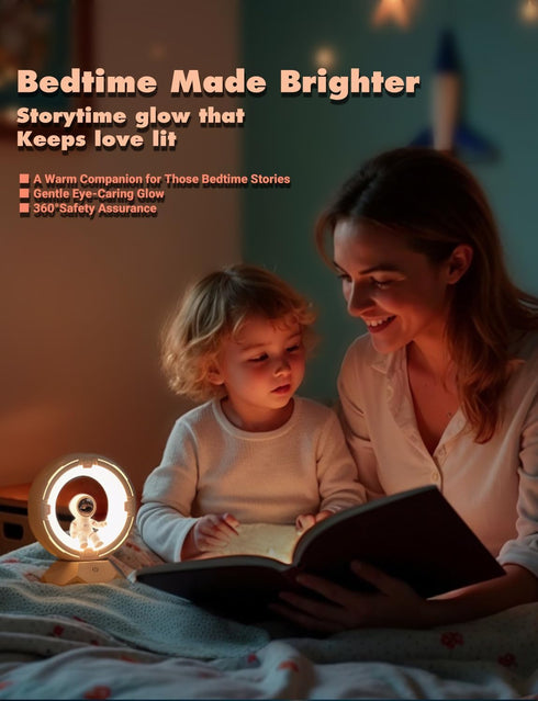ILLUMYN 9-Level Dimmable Night Light Kids, Astronaut Space Night Light Lamp with Cold Warm Light Rechargeable Tap Touch