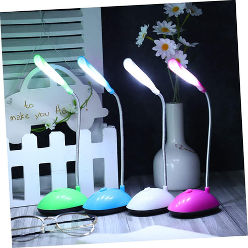 Foldable White Plastic Table Lamp, Battery Powered LED Desk Lamp for Reading