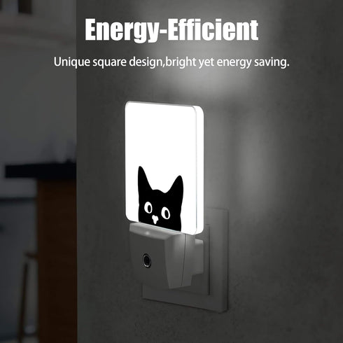Black Cat Cute Dusk to Dawn Night Light, Auto Sensor Lamp Home Indoor Stairway Kitchen Corridor, Night Lights Plug into