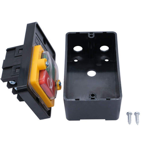 mxuteuk Waterproof Push Button Switch Motor On Off Switch, Self Lock Mechanical Control Station 10A