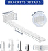 4 Shelves,10'' 1/5" Inch Alise Floating Shelf Brackets White, Pcs L Brackets for Hidden Invisible Shelf Brackets, Thick