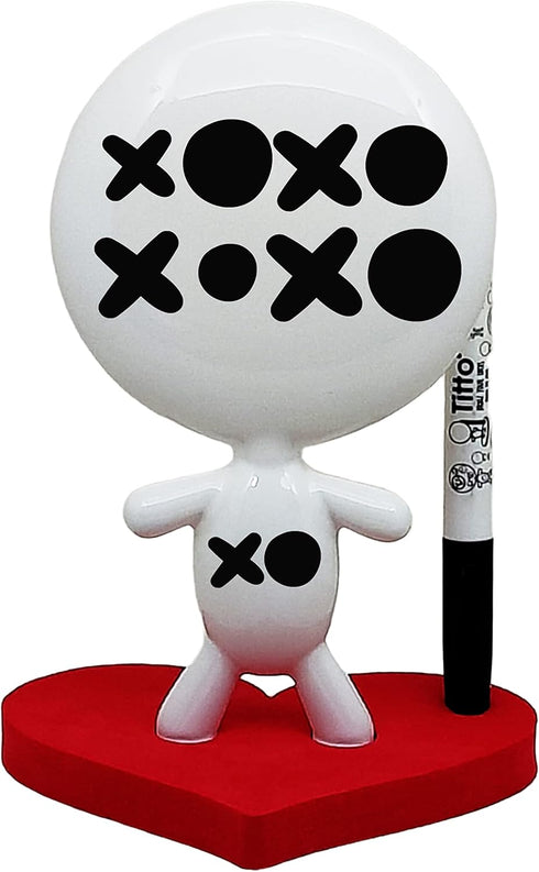 Dry Erase Board - TITTO in Love, Ceramic Desk Whiteboard Doll for Red Office Decor Design - Keep Your Message
