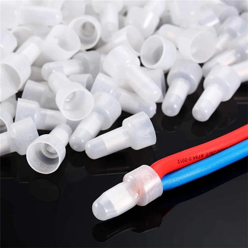 200 Pcs Closed End Crimp Connectors, 12-10 AWG Gauge Wire End Caps Protective Nylon Wire Crimps