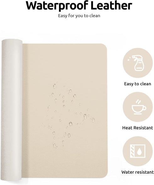 YSAGi Leather Desk Pad Protector, Large Non-Slip PU Leather Desk Blotter for Office and Home