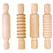 Colorations DESIGN All Wood Clay and Dough Textured Rolling Pins, Set of