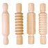Colorations DESIGN All Wood Clay and Dough Textured Rolling Pins, Set of