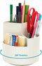 Desk Pencil Pen Holder, 3 Slots 360-Degree Rotating Organizer for Home, Office, School, Kids, White