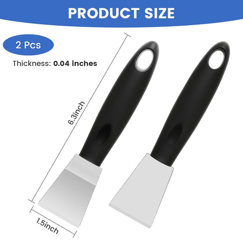 Rimoev 3D 6.3x1.5 Inch 0.4" 3D Printer Tool Removal Scraper Kit, Metal Scraper with Thick Blade & Hang Hole, Curved