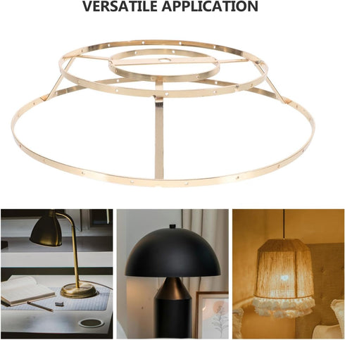 Wire Lamp Shade Rings Drum Lamp Shade Strong Frame Lampshade Bracket Kit with US Style Spider Fitter for DIY Table
