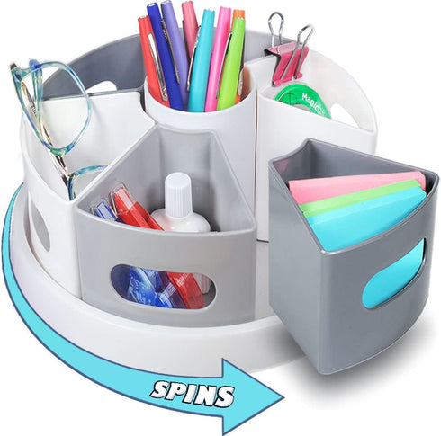 Rotating Art Supply Organizer, Crayon Holder for Teacher Supplies, Kids Desk Storage, Classroom Organization