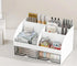 LA Bear White Desktop Organizer with Drawers for Office, Versatile Aesthetic Desk Organizer for Pens and Stationary