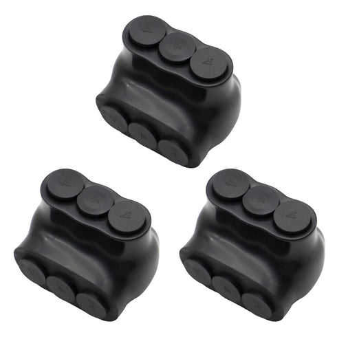 MAKERELE 3PC 3 Port Insulated Inline Splice Connectors, 4-14AWG Insulated Multi-Cable Connectors,