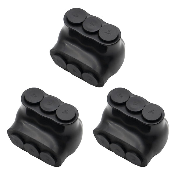 MAKERELE 3PC 3 Port Insulated Inline Splice Connectors, 4-14AWG Insulated Multi-Cable Connectors,