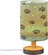 ALAZA Black Footprint Polka Dot Green Bedside Table Lamp with USB Port for Bedroom Nightstand Lamps Night Light Linen
