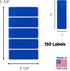 ChromaLabel 1 x 3 Inch Permanent Color Code Rectangle Labels, 150 Stickers per Pack, Dark Blue
