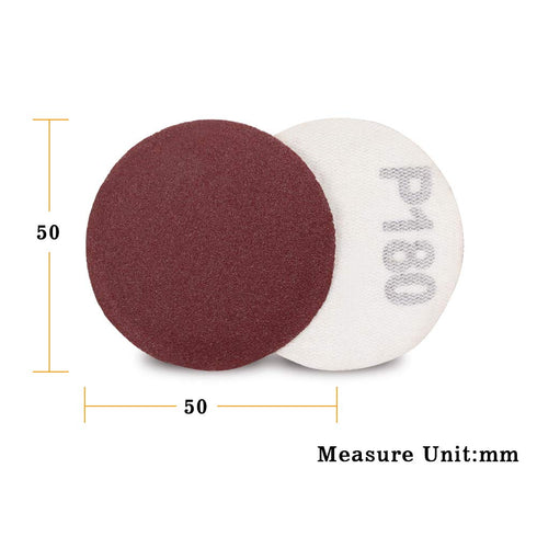 SPEEDWOX 100pc 2 inch Sanding Discs, Hook and Loop Sandpaper 180 Grit for Sanders Drill Grinder Rotary Tools
