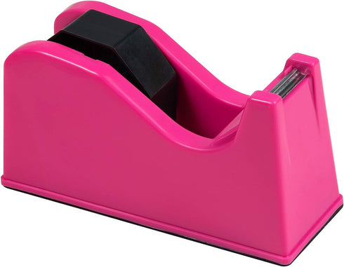 IHOMECOOKER Desktop Tape Dispenser Adhesive Roll Holder with Weighted Nonskid Base (Fits 1" & 3" Core) Rose Red