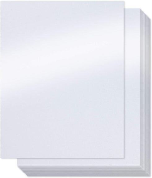 White Shimmer Paper, 100-Pack Metallic Paper, 120 GSM, Perfect for Flower Making, 8.5 x 11 Inches, Printer Friendly