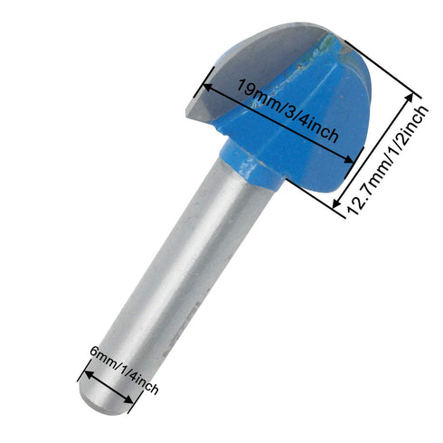 COMOK 1/4 Inch 3/4 Inch 2 Woodworking Tool Straight Round Nose Router Bit Carpenter x Flutes Round Shank Cove Box