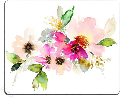 Customized Beautiful Watercolor Flower Rectangle Non-Slip Rubber Gaming Mouse Pad