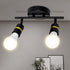 2-Light E26 Bulbs HiBay Track Lighting, Rotatable Ceiling or Wall Light Fixture, Modern Black Gold LED Spotlight Indoor