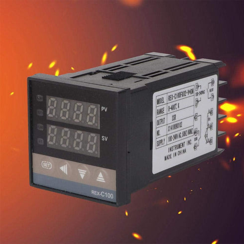 Thermostat, 0-400? LED PID AC110V-240V Temperature Controller Digital Thermostat Kit Used in Electric Power,Chemical Industry,Injection Molding,Food,Incubator