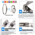Glarks 7Pcs 10 Feet Long Worm Gear Hose Clamp with 6 Fasteners, 304 Stainless Steel Adjustable Pipe Clamps