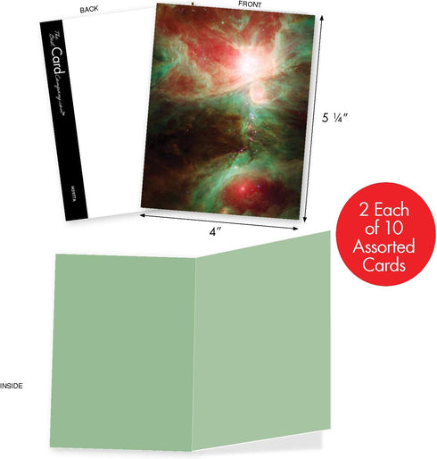 The Best Card Company 20 Blank Note Cards Boxed (4 x 5.12 Inch) - Fun Assorted Patterns (10 Designs, 2 Each)