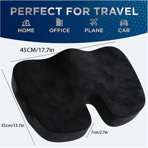 JJKSKV U-Shaped Memory Foam Seat Cushion Orthopedic Pillow for Office Chair, Car, Travel, Hip and Back Placement Dense
