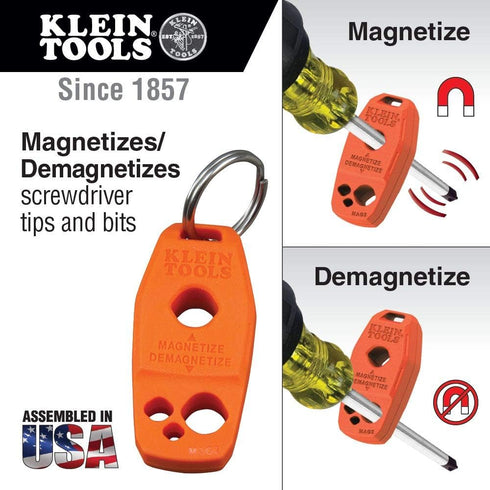 Klein Tools MAG2 Demagnetizer / Magnetizer for Screwdriver Bits and Tips, Makes Tools Magnetic with Powerful Rare-Earth Magnet by Klein Tools