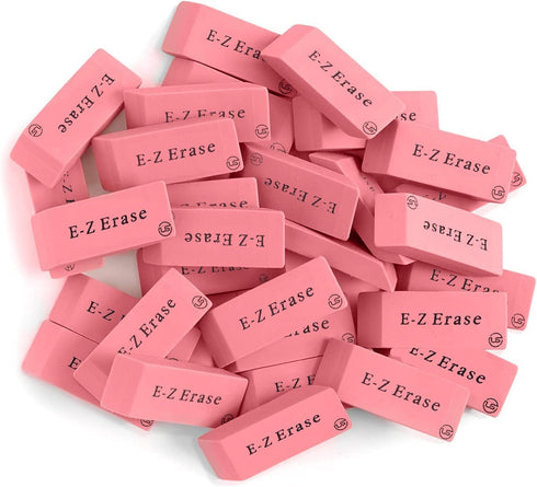 Pink Rubber Erasers for Kids - 120 Count Bulk for School Supplies, Art, and Office Use