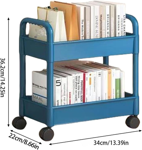NTCLHFXU Space Saving Movable Storage Trolley Sturdy Utility Cart Accessory for Books Utensils and More Organization