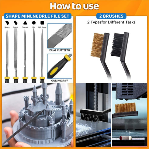 Yibrvoik 50Pcs 3D Nozzle Printer Tool Kit & Accessories for All FDM/SLA Printers, Includes Cleaning Kit, Scraper